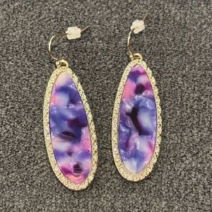 Purple Agate Look Earrings